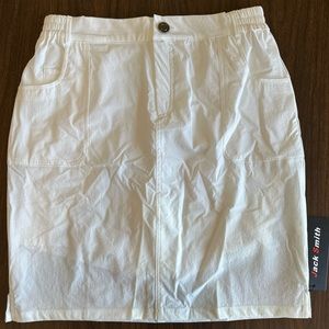 Jack Smith Womens Stretchy Knee Length Athletic Skort w/Pockets, White, Large